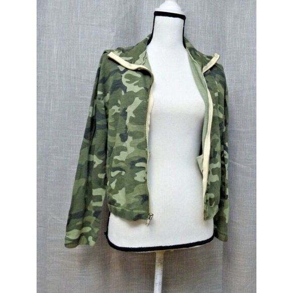 Monrow Women’s Urban Zip Up Cropped Hoodie in Light Olive, S - Picture 7 of 11